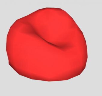 红色豆袋懒人沙发SU模型下载_sketchup草图大师SKP模型