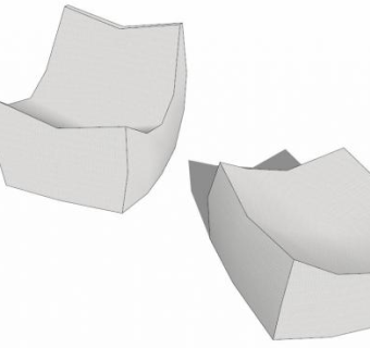 灰色懒人座椅加加林土星Q椅SU模型下载_sketchup草图大师SKP模型