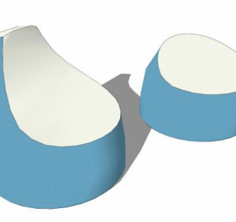 软椅懒人沙发豆豆袋SU模型下载_sketchup草图大师SKP模型