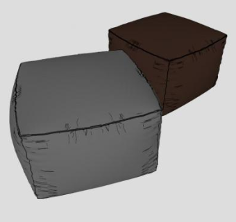方块豆袋懒人沙发SU模型下载_sketchup草图大师SKP模型