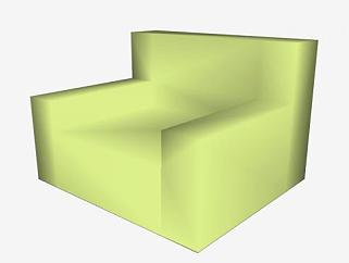 绿色懒骨头堆积椅SU模型下载_sketchup草图大师SKP模型