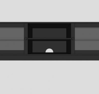 宜家林纳黑色电视站SU模型下载_sketchup草图大师SKP模型