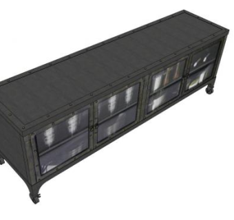 工厂金属电视柜SU模型下载_sketchup草图大师SKP模型