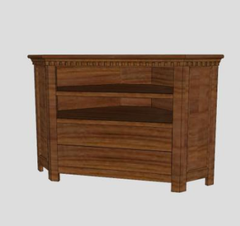 角落里棕色电视柜SU模型下载_sketchup草图大师SKP模型