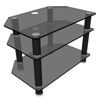 黑色玻璃现代电视柜SU模型下载_sketchup草图大师SKP模型