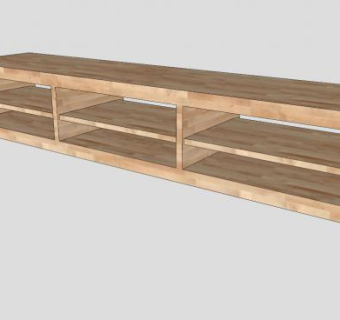 宜家木制电视柜SU模型下载_sketchup草图大师SKP模型