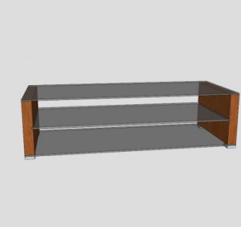 现代简约玻璃电视柜SU模型下载_sketchup草图大师SKP模型