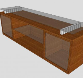 带滑动门的电视柜SU模型下载_sketchup草图大师SKP模型