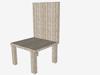 实木椅子木椅SU模型下载_sketchup草图大师SKP模型