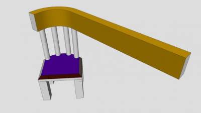 实木单椅奇迹之椅SU模型下载_sketchup草图大师SKP模型