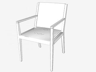 白色现代单椅SU模型下载_sketchup草图大师SKP模型