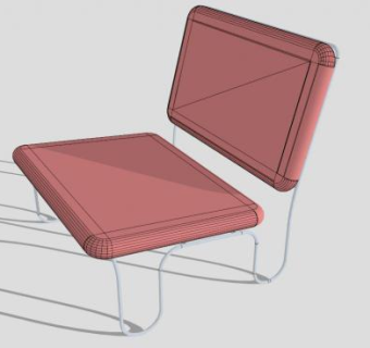 躺椅阴影粉红色SU模型下载_sketchup草图大师SKP模型