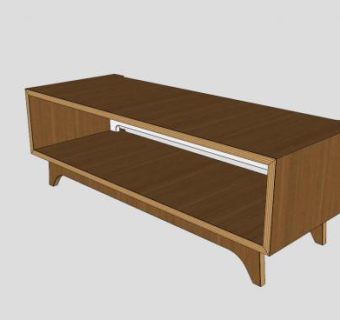 木制现代电视柜SU模型下载_sketchup草图大师SKP模型