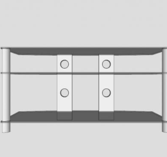 黑色玻璃时尚电视柜SU模型下载_sketchup草图大师SKP模型