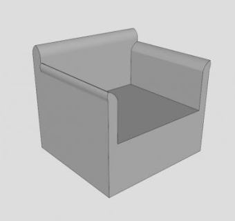 灰色座椅扶手椅SU模型下载_sketchup草图大师SKP模型