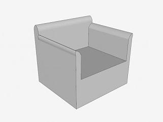 灰色座椅扶手椅SU模型下载_sketchup草图大师SKP模型