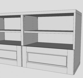 宜家白色电视柜下壁橱SU模型下载_sketchup草图大师SKP模型