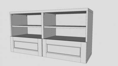 宜家白色电视柜下壁橱SU模型下载_sketchup草图大师SKP模型