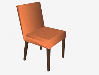 棕色餐椅SU模型下载_sketchup草图大师SKP模型