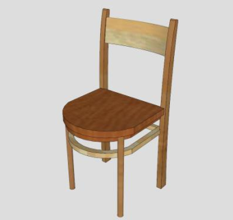 学校木制椅子SU模型下载_sketchup草图大师SKP模型