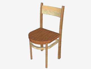 学校木制椅子SU模型下载_sketchup草图大师SKP模型