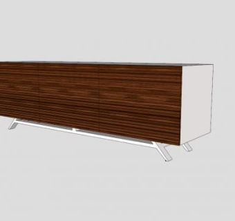 现代白胡桃电视柜SU模型下载_sketchup草图大师SKP模型