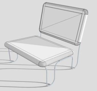 座椅白色塑料椅SU模型下载_sketchup草图大师SKP模型