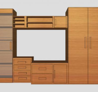 电视柜玻璃橱窗SU模型下载_sketchup草图大师SKP模型