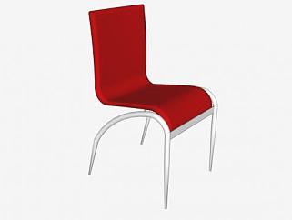 欧式单椅<em>红色</em>座椅SU模型下载_sketchup草图大师SKP模型