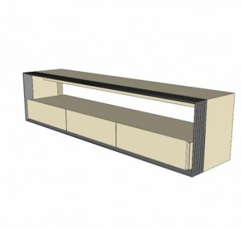 现代木材电视柜SU模型下载_sketchup草图大师SKP模型