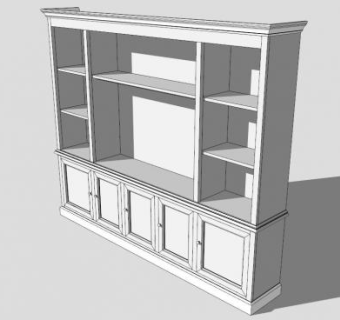 新中式仿古电视柜SU模型下载_sketchup草图大师SKP模型