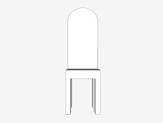 白色扶手椅二号椅子SU模型下载_sketchup草图大师SKP模型