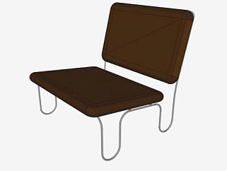 扶手椅深棕色SU模型下载_sketchup草图大师SKP模型