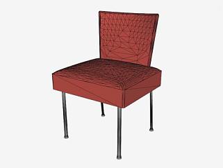 红色家具椅设计师椅子SU模型下载_sketchup草图大师SKP模型