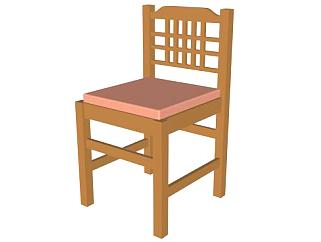 实木椅子餐椅<em>家具SU模型</em>下载_sketchup草图大师SKP模型
