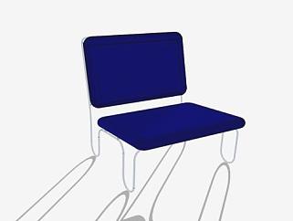 蓝色座椅<em>躺椅</em>SU模型下载_sketchup草图大师SKP模型