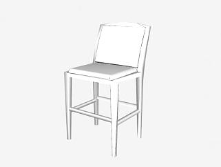现代椅白色复合材料凳子SU模型下载_sketchup草图大师SKP模型