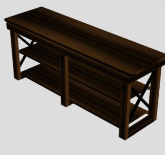 欧文的木头电视柜SU模型下载_sketchup草图大师SKP模型