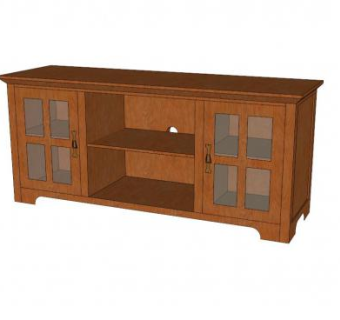 橡木电视柜SU模型下载_sketchup草图大师SKP模型