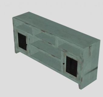 美国风格橡木电视柜SU模型下载_sketchup草图大师SKP模型