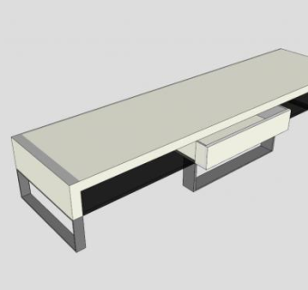 当代白色电视柜SU模型下载_sketchup草图大师SKP模型