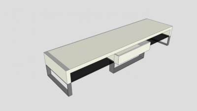 当代白色电视柜SU模型下载_sketchup草图大师SKP模型