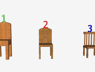 实木座椅<em>椅子</em>SU模型下载_sketchup草图大师SKP模型