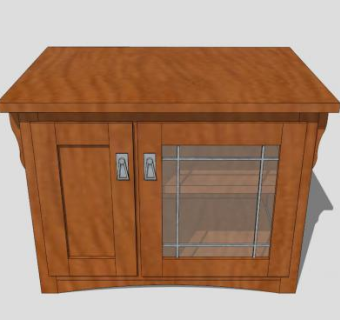 小型任务型电视柜SU模型下载_sketchup草图大师SKP模型