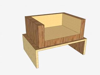 实木座椅<em>木椅</em>SU模型下载_sketchup草图大师SKP模型
