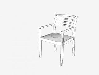 经典白色座椅霍沃思单椅SU模型下载_sketchup草图大师SKP模型