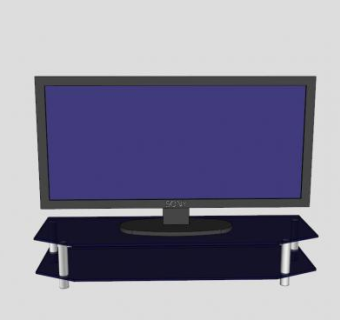 索尼电视的玻璃电视柜SU模型下载_sketchup草图大师SKP模型