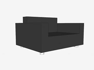 黑色座椅简单椅子SU模型下载_sketchup草图大师SKP模型
