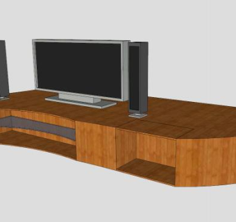 现代中式实木电视柜SU模型下载_sketchup草图大师SKP模型