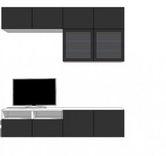 宜家欧式风格电视柜SU模型下载_sketchup草图大师SKP模型